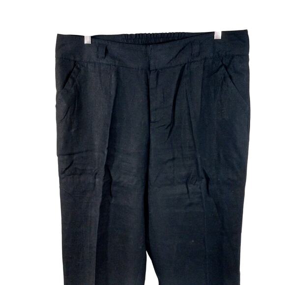 KIM ROGERS! PURE LINEN! RICH BLACK CROPPED , NOTCHED ANKLE PANTS, SLACKS! SZ 1X - Picture 5 of 11